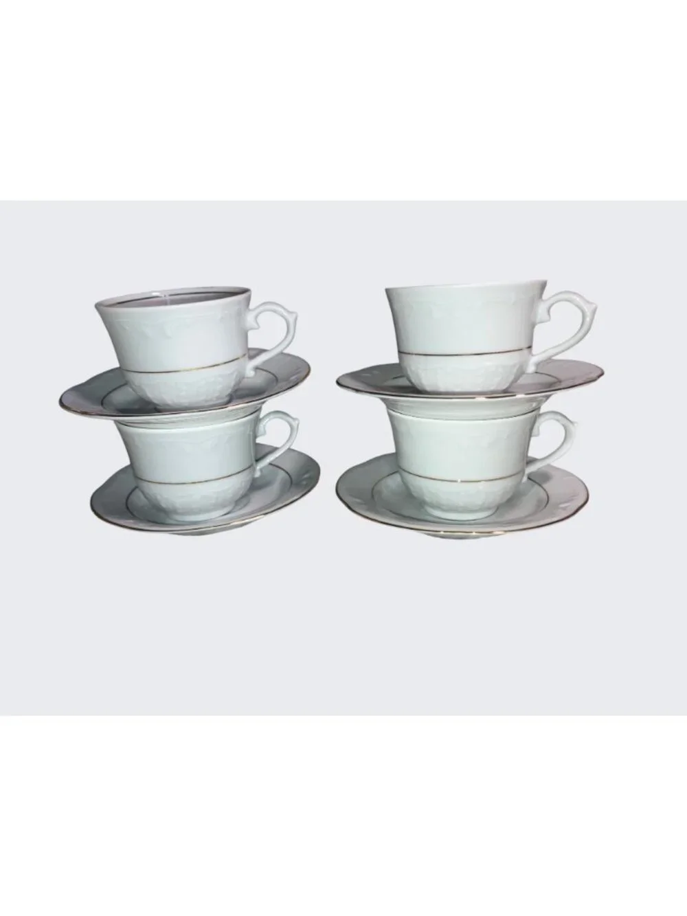 Southington By Baum Fine China Tea Cups & Saucers Golden Rhapsody Made In Poland